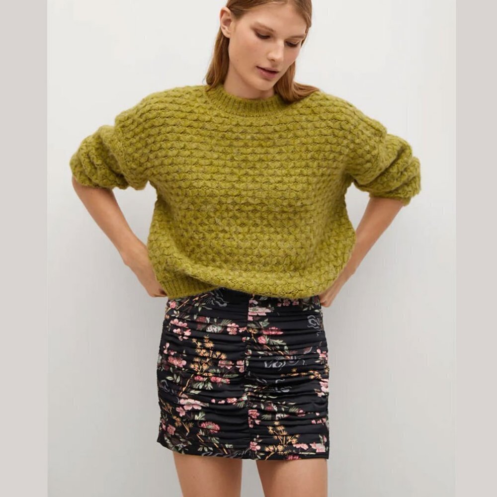 Mango Women's Printed Pleated Miniskirt - Size Small - NWT